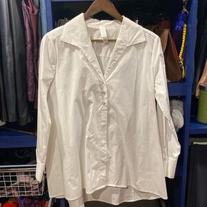 Marla Wynne white blouse loose flowy button up